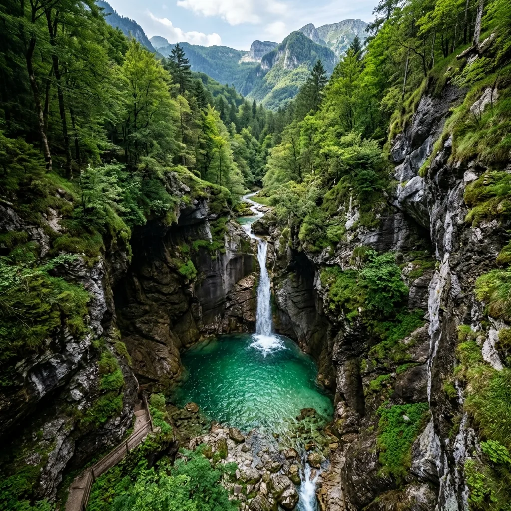 Kobarid sa italijanskom kostnicom, panoramom Krna i Mater dolorosa kapelom